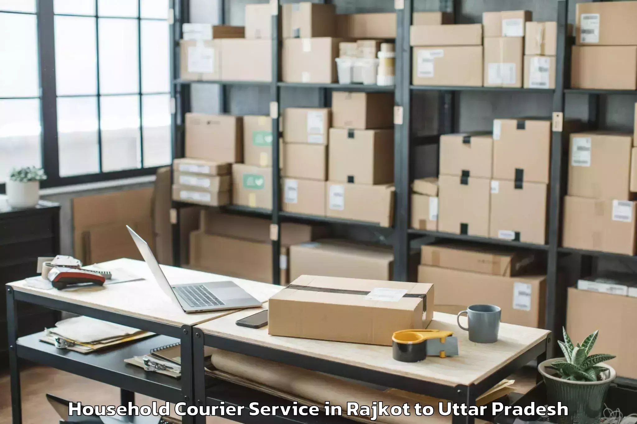 Book Rajkot to Muhammadabad Household Courier